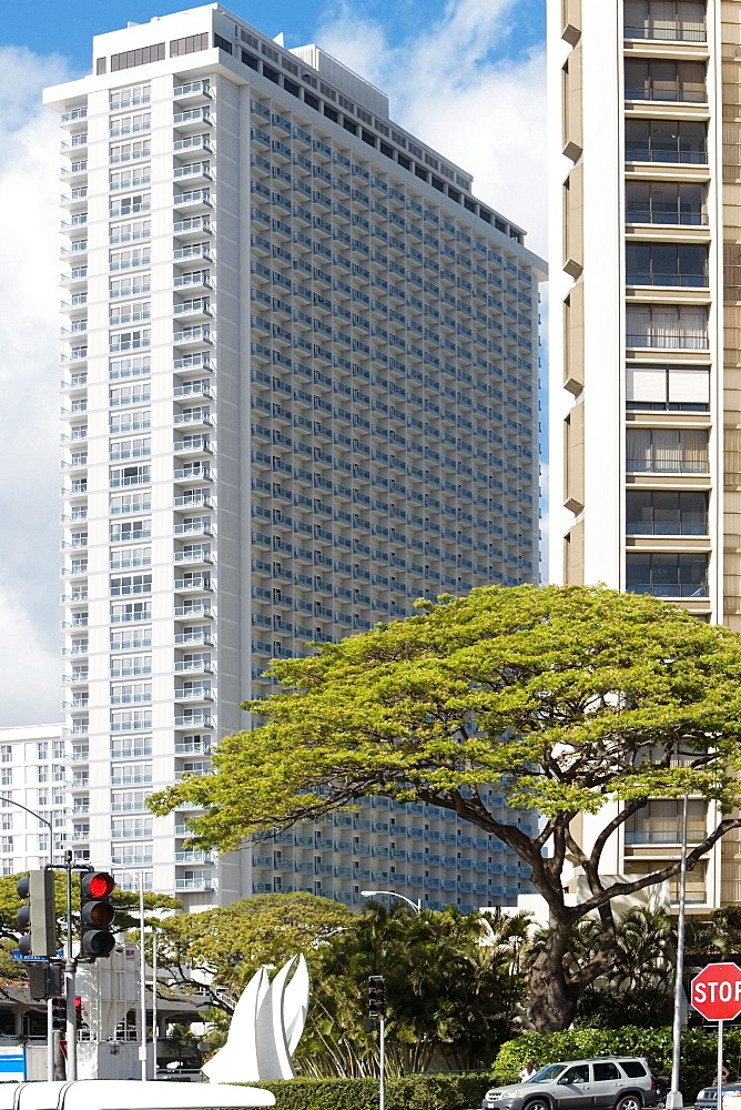 Skyscrapers in a city, Honolulu, Oahu, Hawaii Islands, USA