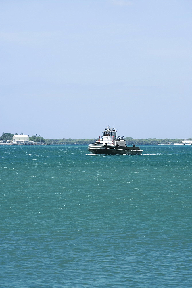 Military ship in the sea, Pearl Harbor, Honolulu, Oahu, Hawaii Islands, USA