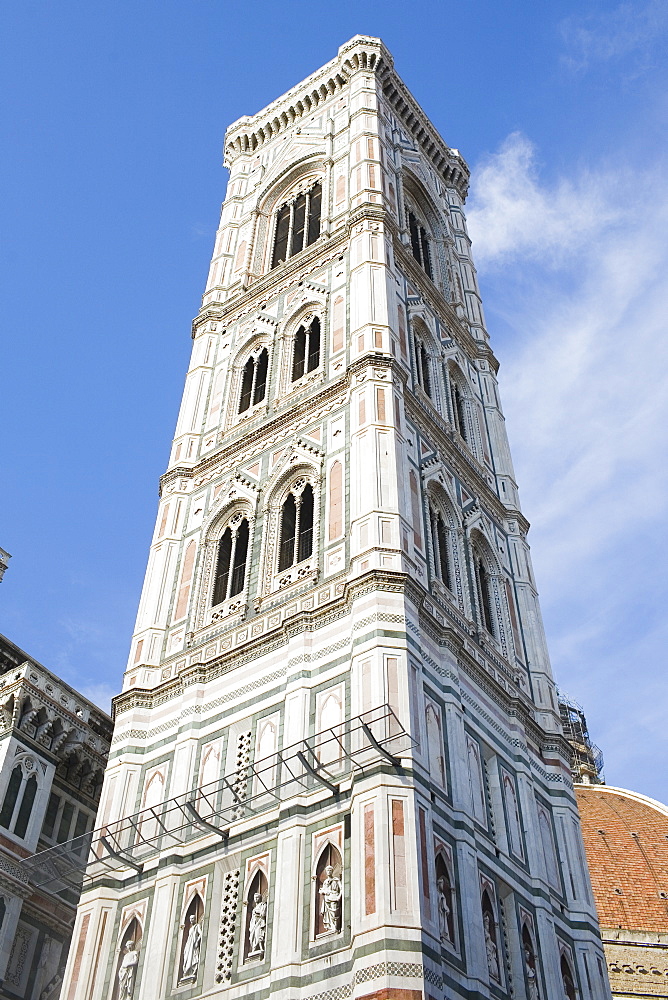 Low angle view of a bell tower, Duomo Santa Maria del Fiore, Florence, Italy