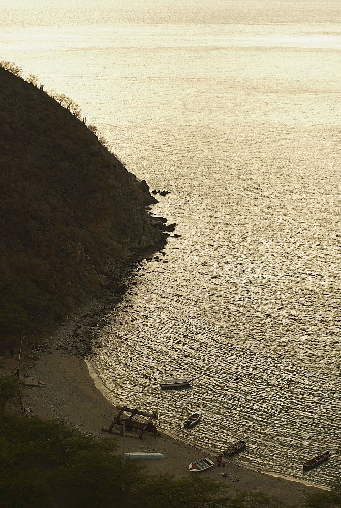 High angle view of a beach, Taganga Bay, Magdalena, Colombia