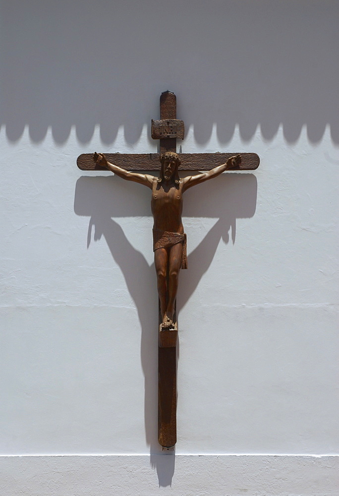 Statue of a Jesus Christ on a cross, Basilica De Nuestra Senora Del Pilar, Recoleta, Buenos Aires, Argentina