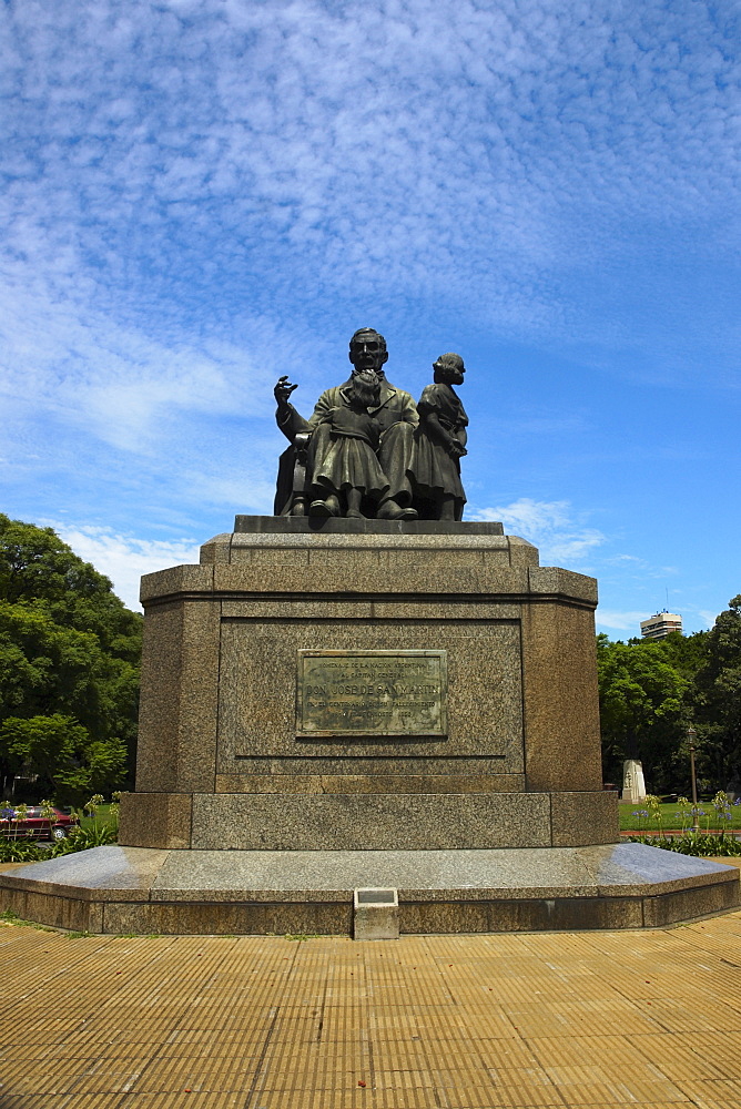 Monument in a garden, Jose De San Martin, Parque Tres De febrero, Palermo Viejo, Buenos Aires, Argentina