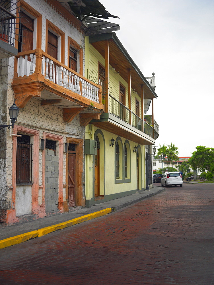 Buildings along a street, Old Panama, Panama City, Panama