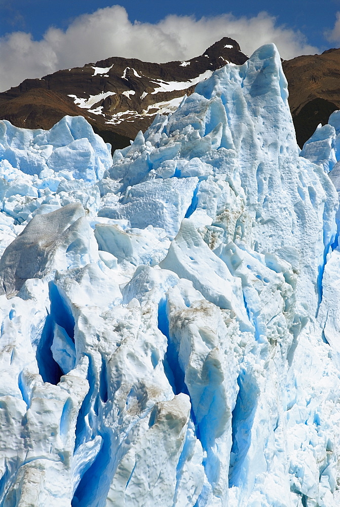 Glaciers in front of a mountain, Moreno Glacier, Argentine Glaciers National Park, Lake Argentino, El Calafate, Patagonia, Argentina