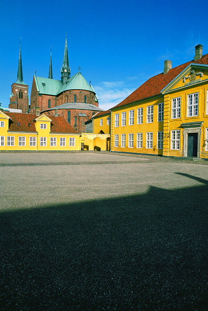 Facade of a cathedral, Roskilde Palace, Roskilde, Denmark