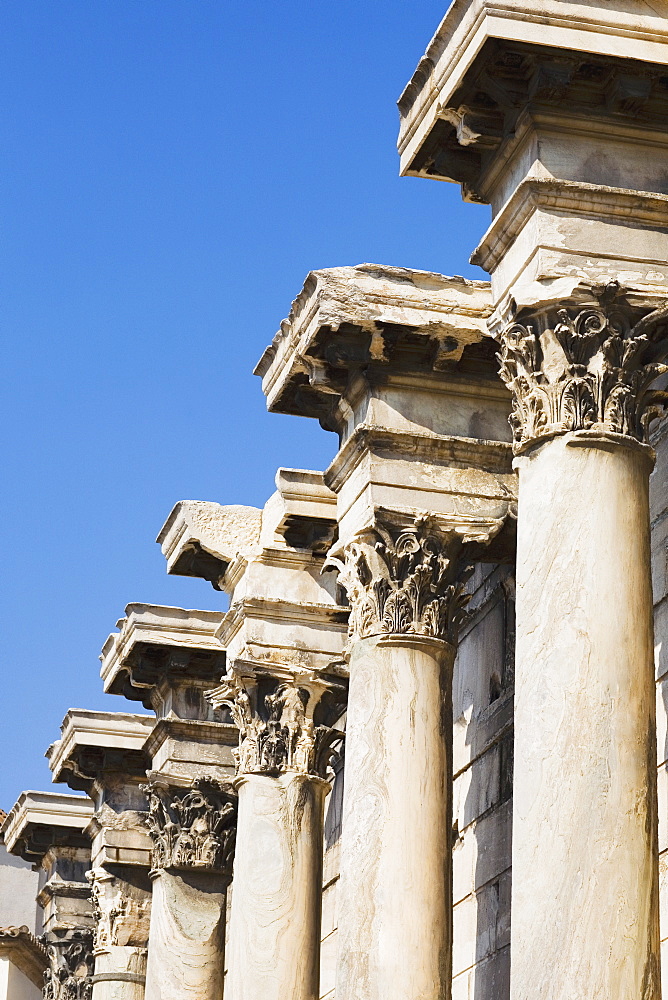 Low angle view of columns of a temple, Greece