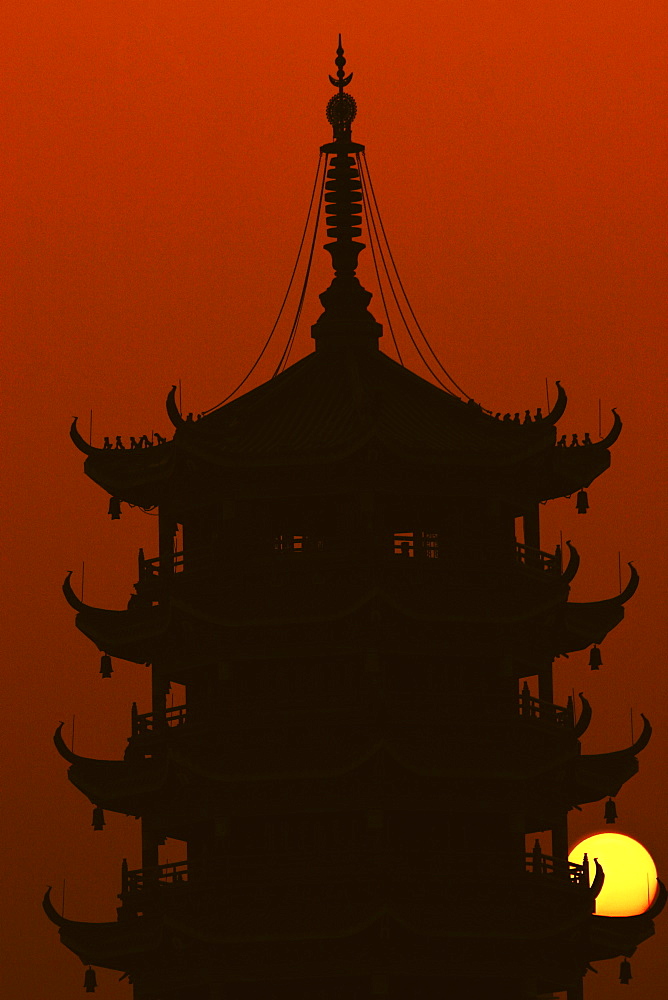 High section view of a pagoda, Guilin, China