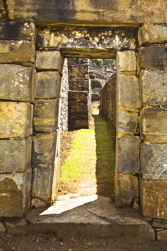 Entrance of a building, Choquequirao, Inca, Cusco Region, Peru