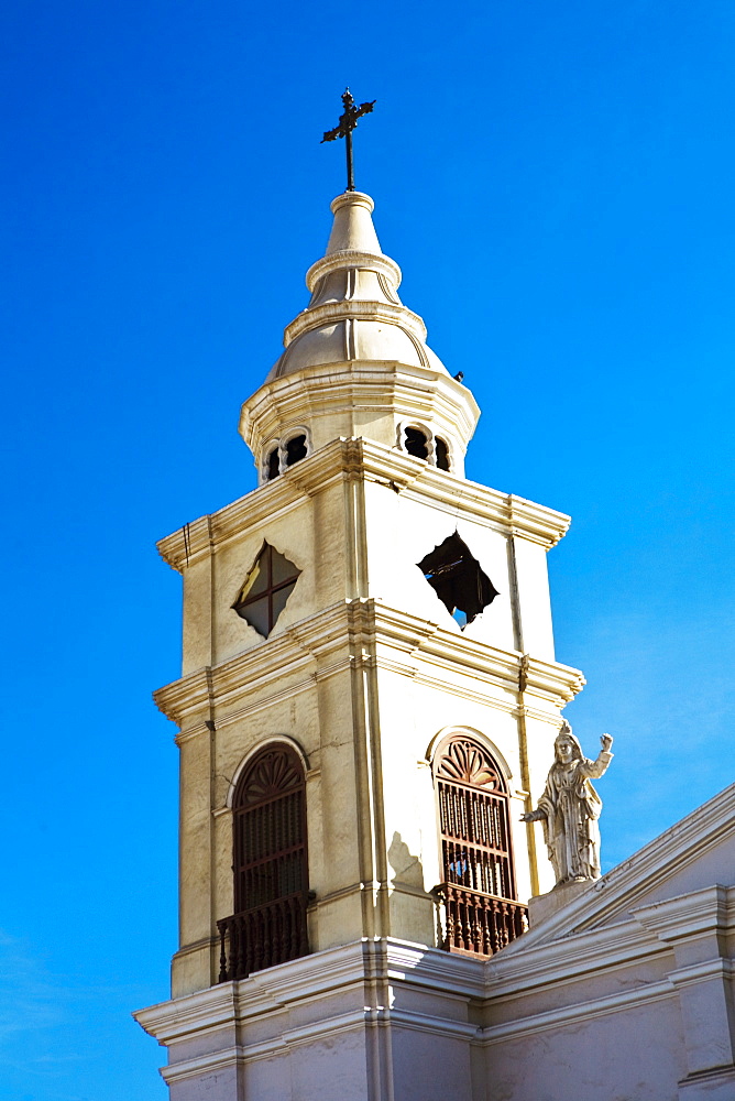 Low angle view of the tower of a church, Ica, Ica Region, Peru