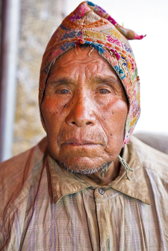 Portrait of a senior man wearing a cap, Peru