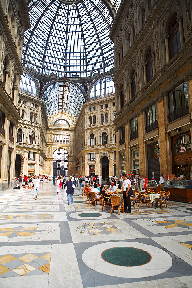 Group of people in a shopping mall, Galleria Umberto I, Naples, Naples Province, Campania, Italy