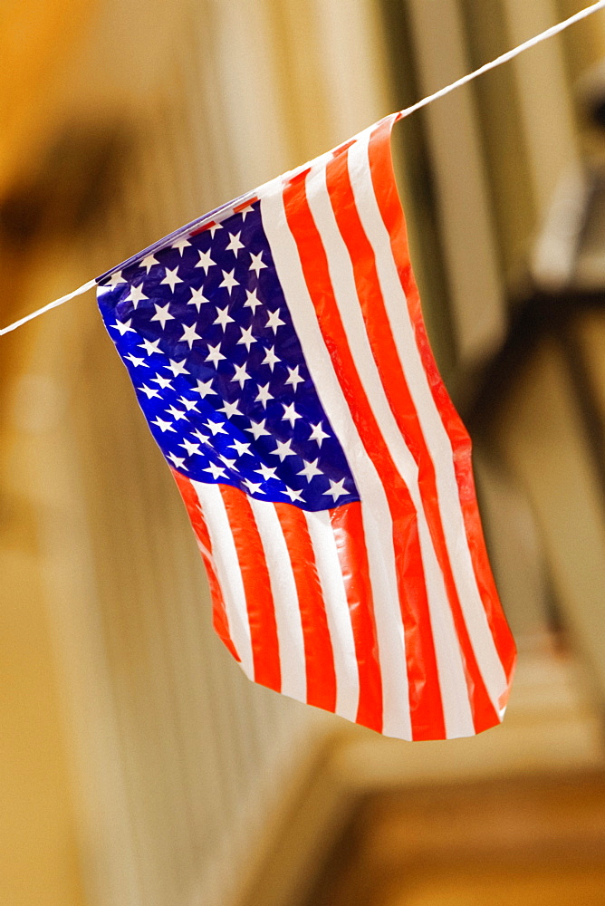 Close-up of an American flag, Sorrento, Sorrentine Peninsula, Naples Province, Campania, Italy