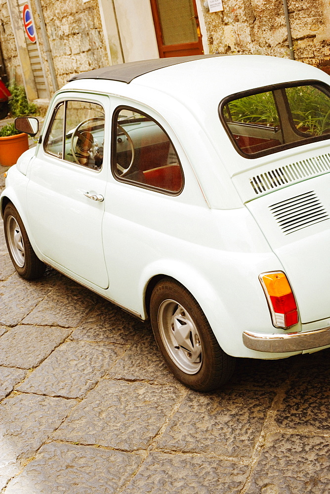 Car parked near a building, Sorrento, Sorrentine Peninsula, Naples Province, Campania, Italy