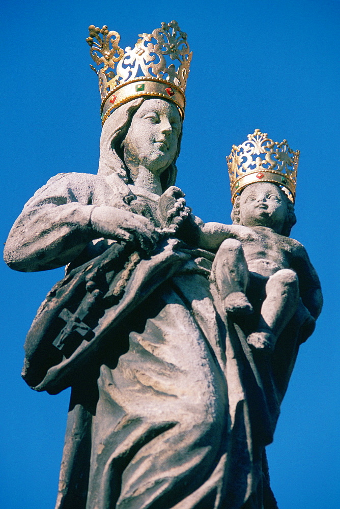 Low angle view of a statue, Virgin Mary, Burgos Cathedral, Burgos, Spain