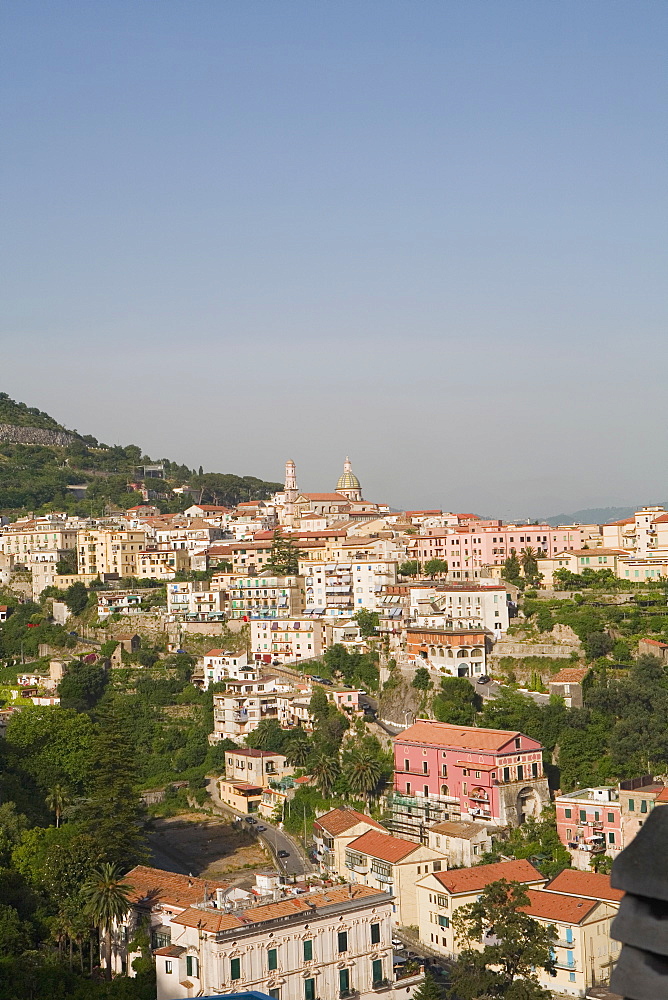 High angle view of a town, Vietri sul Mare, Costiera Amalfitana, Salerno, Campania, Italy