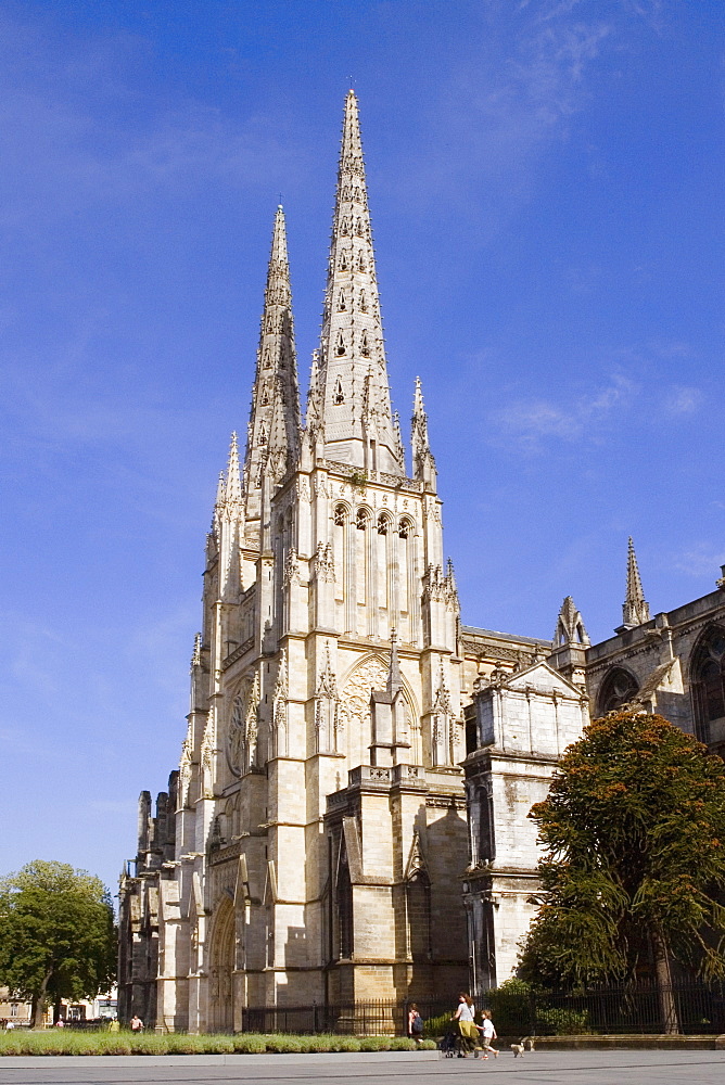 Low angle view of a church, St. Andre Cathedral, Bordeaux, Aquitaine, France