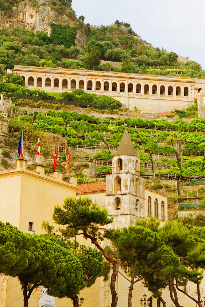 Low angle view of buildings, Costiera Amalfitana, Salerno, Campania, Italy