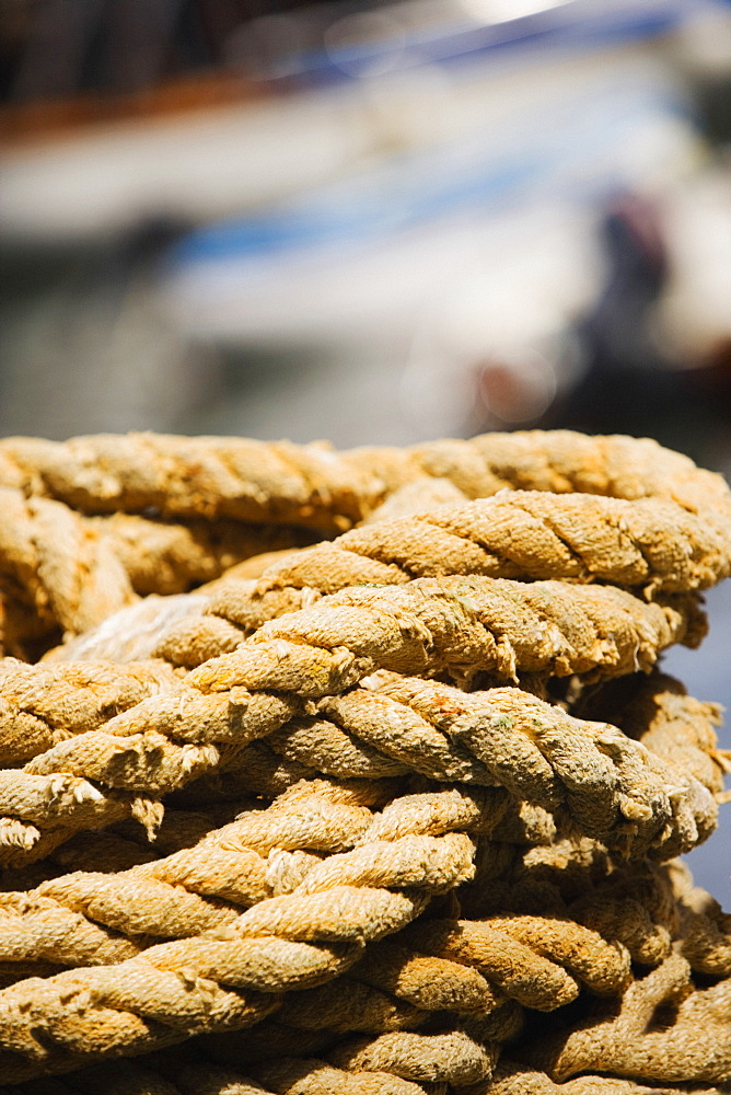 Close-up of a heap of a rope, Sorrento, Sorrentine Peninsula, Naples Province, Campania, Italy