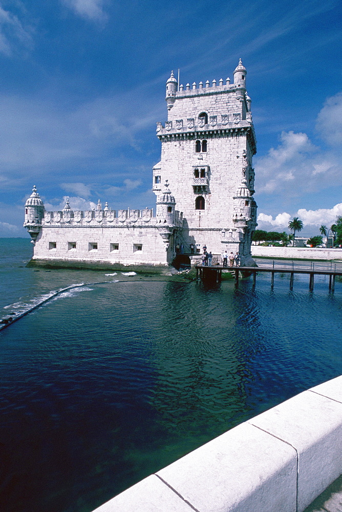 Tower in a river, Belem Tower, Lisbon, Portugal