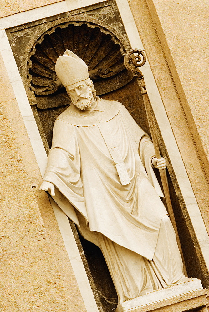 Statue in a church, Baroque Il Gesu, Genoa, Liguria, Italy