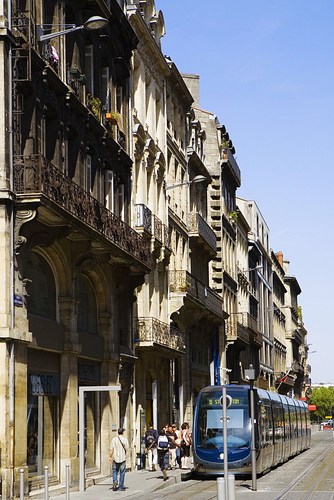 Cable car on tracks, Bordeaux, France