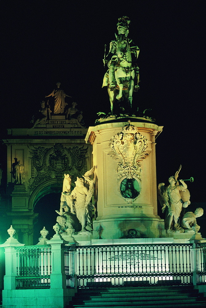 Low angle view of a monument, Black Horse Monument, Lisbon, Portugal