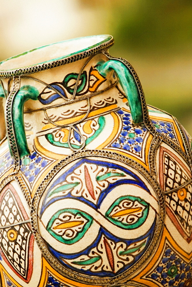 Close-up of a ceramics pot, Positano, Amalfi Coast, Salerno, Campania, Italy