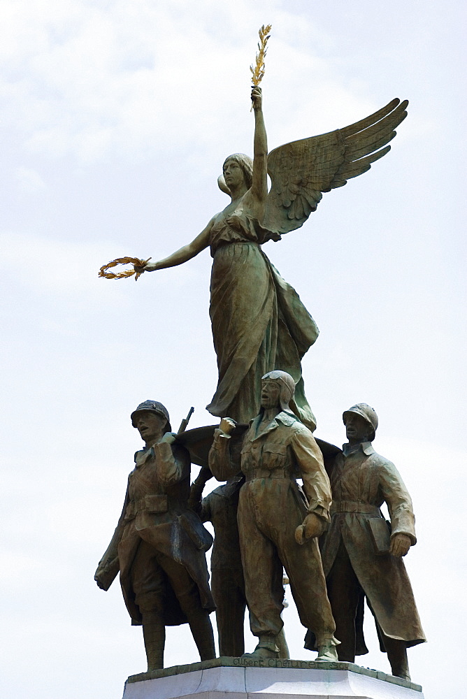 Low angle view of a statue, Monument Aux Morts, Cote d'Azur, Cannes, Provence-Alpes-Cote D'Azur, France