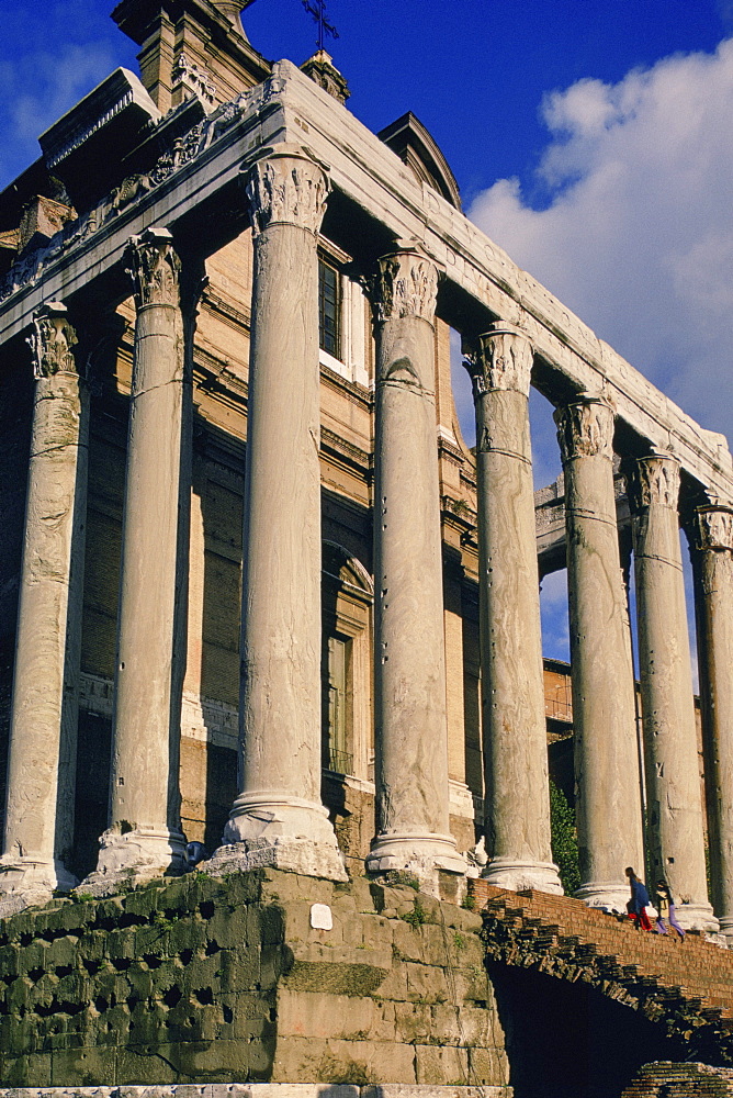 Low angle view of columns, Rome, Italy