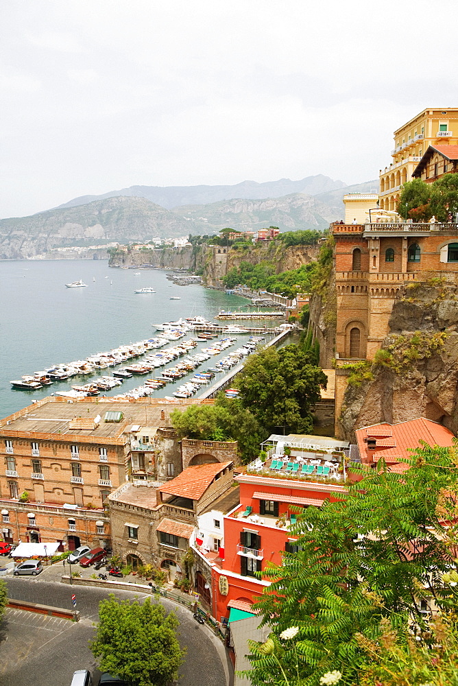 Building at the seaside, Sorrento, Sorrentine Peninsula, Naples Province, Campania, Italy