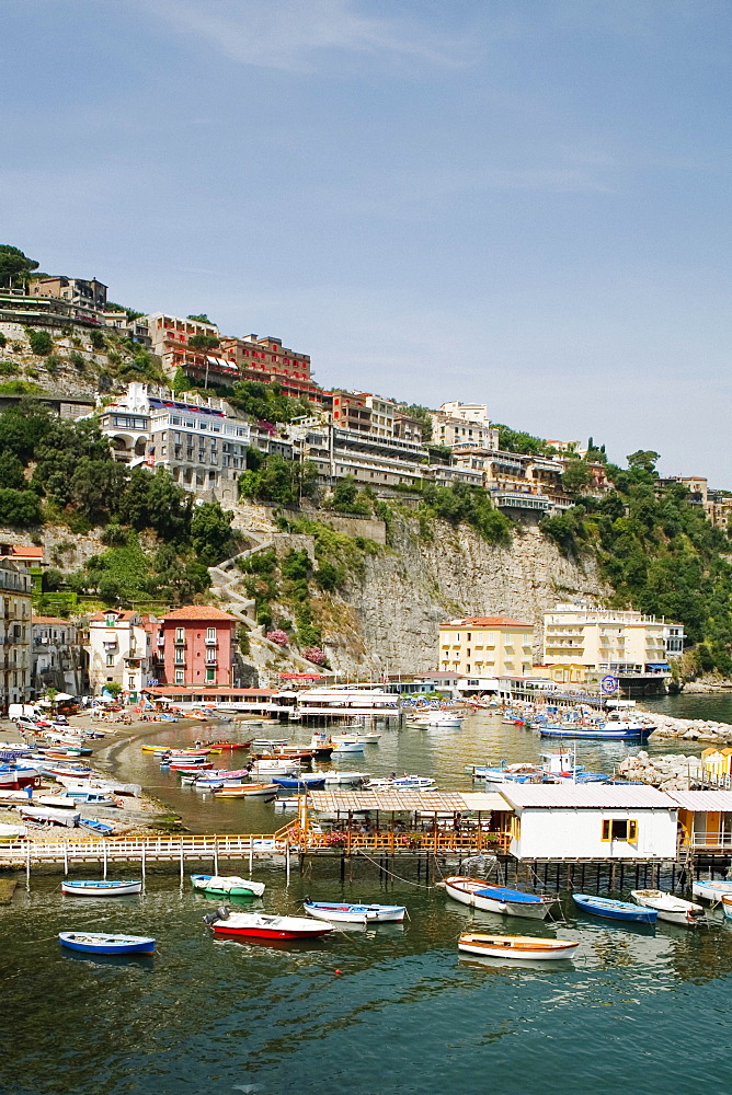 Boats at a harbor, Marina Grande, Capri, Sorrento, Sorrentine Peninsula, Naples Province, Campania, Italy