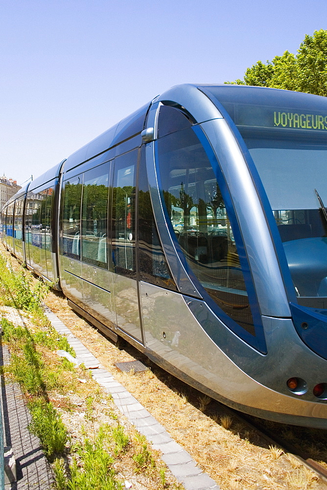 Cable car on tracks, Bordeaux, France