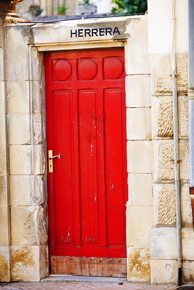 Closed door of a house, Avenue De L'Imperatrice, Biarritz, France