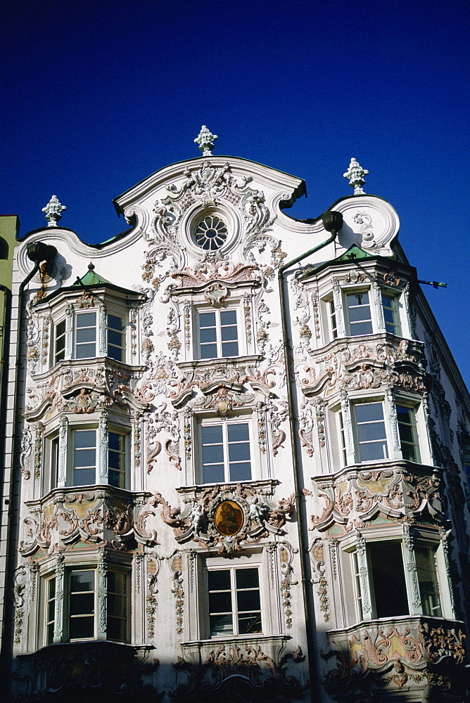 Facade of a house, Helbling House, Innsbruck, Austria