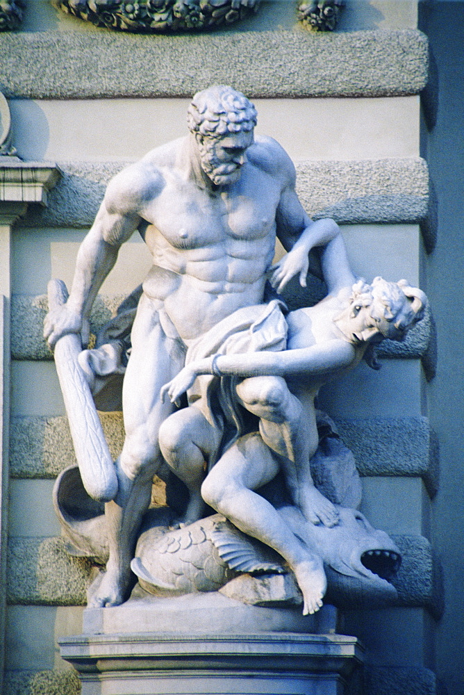 Statues in front of a wall, Hofburg Palace, Vienna, Austria