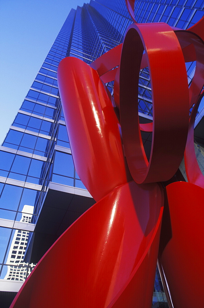 Low angle view of a skyscraper in a city, Texas, USA