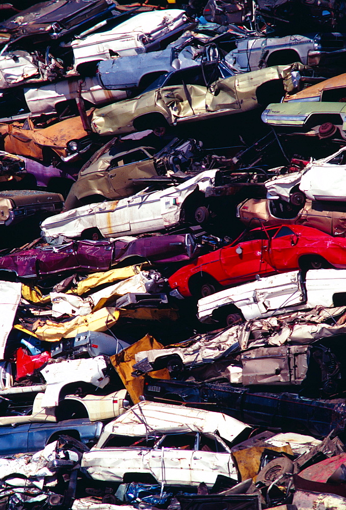 Piles of junk cars, Los Angeles, California