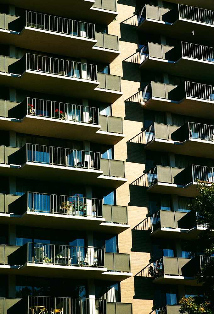 Close-up of Towers of Westchester apartments in College Park, Maryland