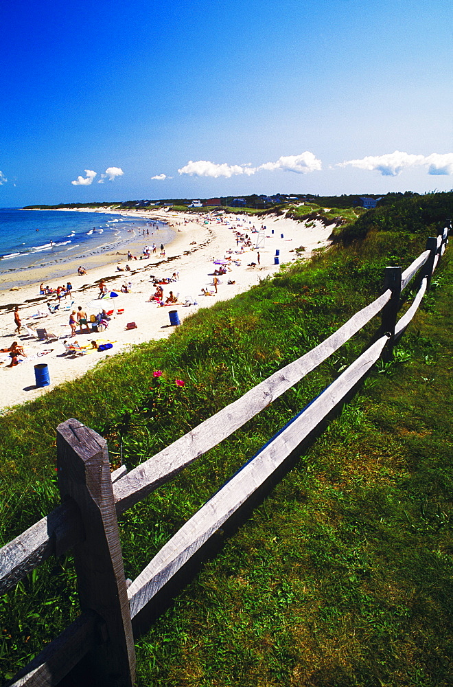 High angle view of tourist on the beach, Cape Cod, Massachusetts, USA 