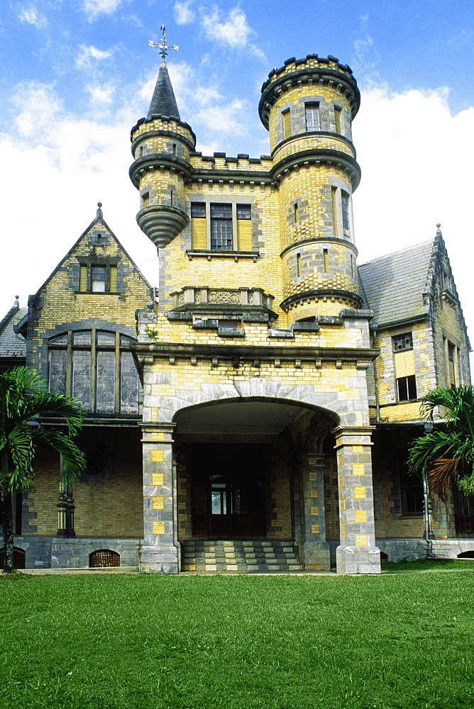 Front view of Stohlmeyer's Castle, Port of Spain, Trinidad, Caribbean