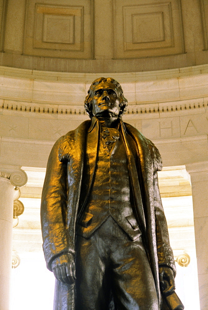 Low angle view of a statue, Jefferson Memorial, Washington DC, USA