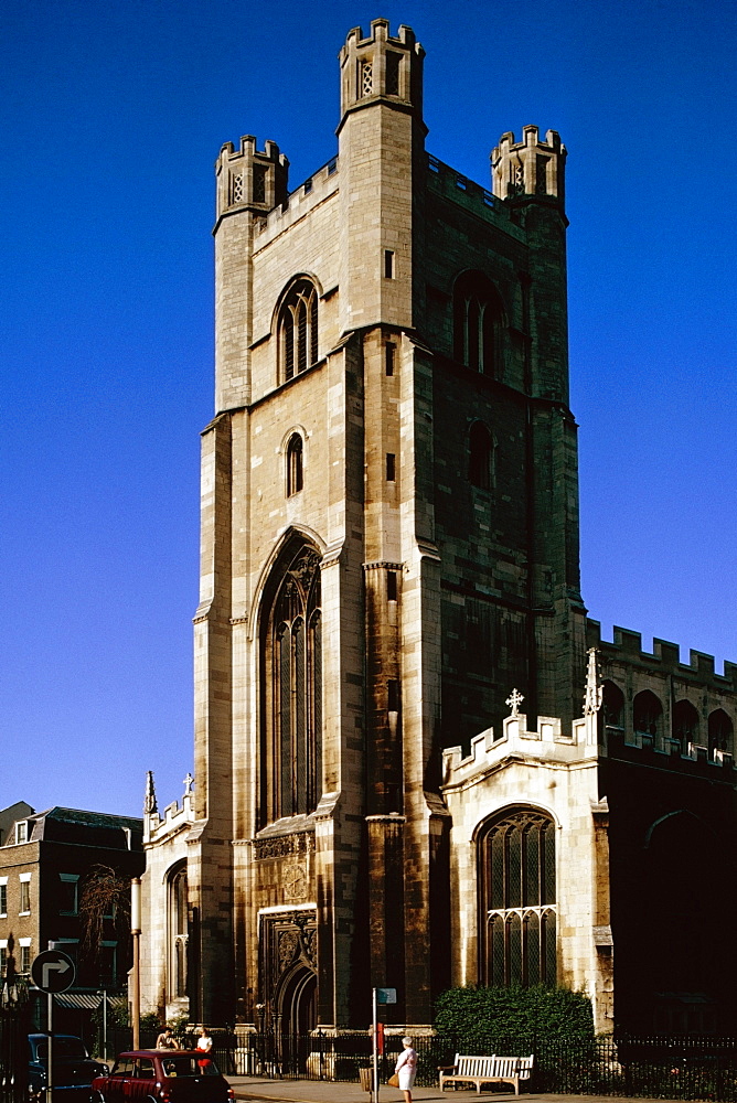 Side view of St Mary the Great in Cambridge, England