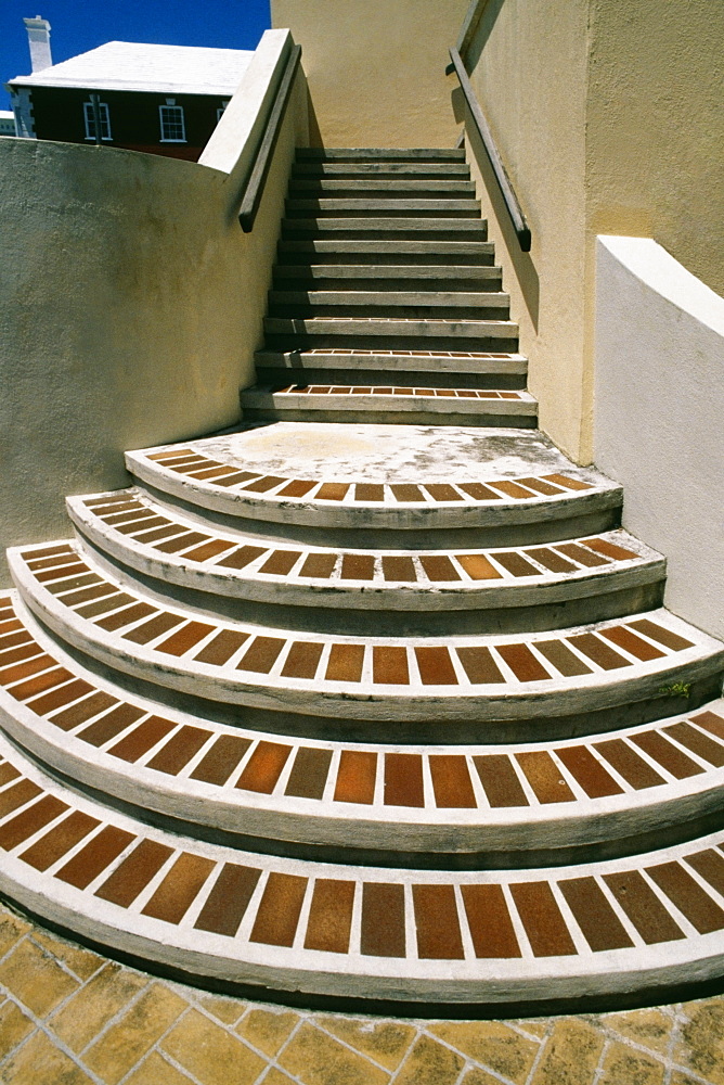 Front view of stairs of a building, St. Georges, Bermuda