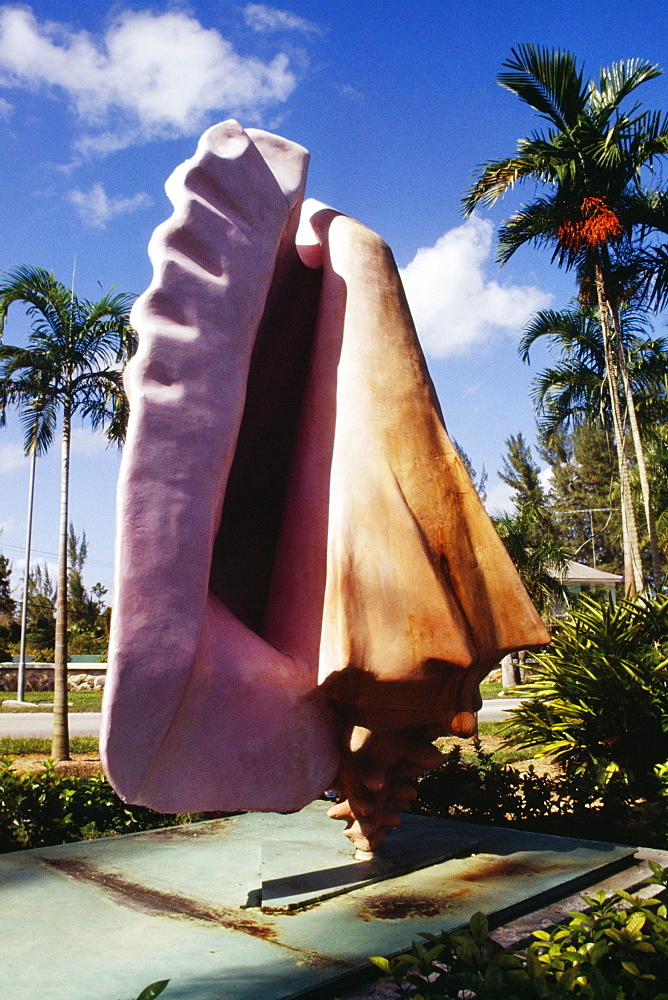 Side view of a huge conch sculpture, Nassau, Bahamas