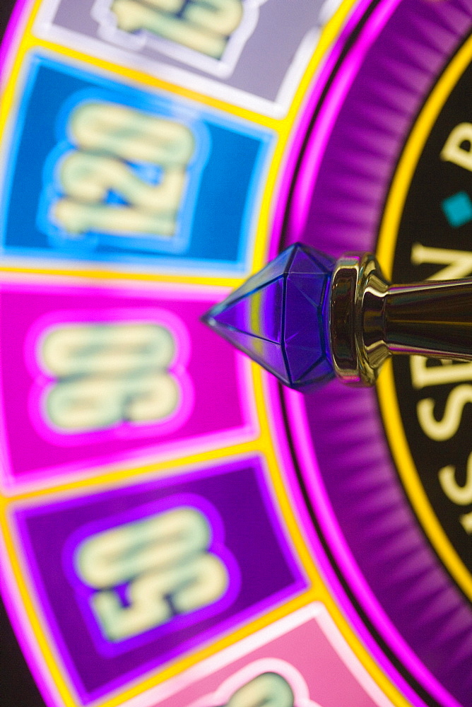 Close-up of a roulette wheel in a casino, Las Vegas, Nevada, USA