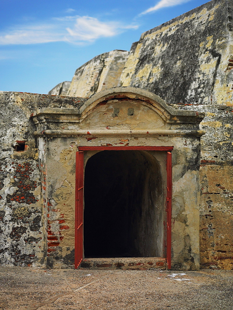 Prison cell in a castle, Castillo de San Felipe, Cartagena, Colombia