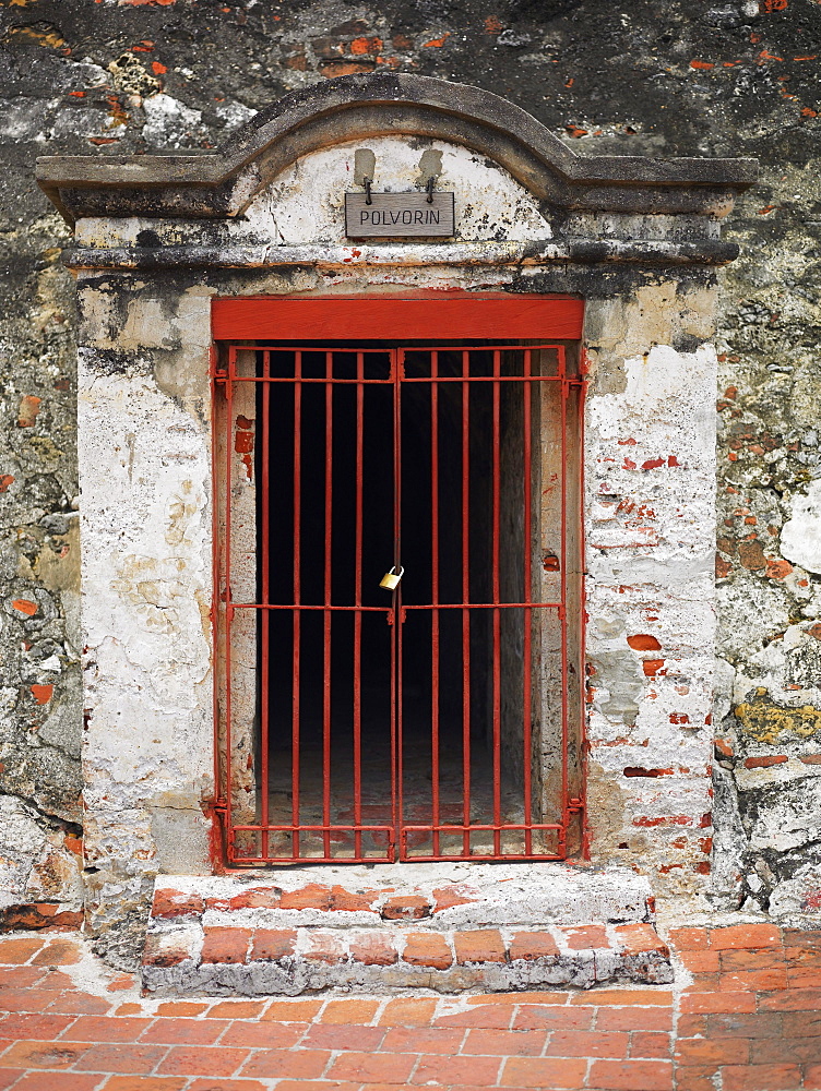 Padlock on a prison cell, Castillo de San Felipe, Cartagena, Colombia