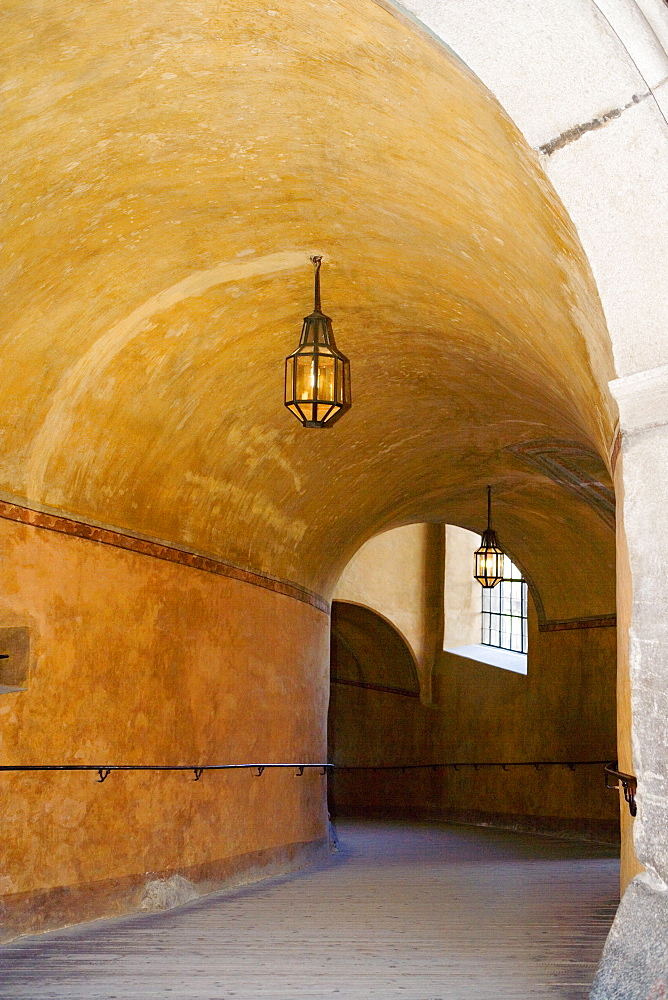 Lamps hanging in a tunnel, Czech Republic