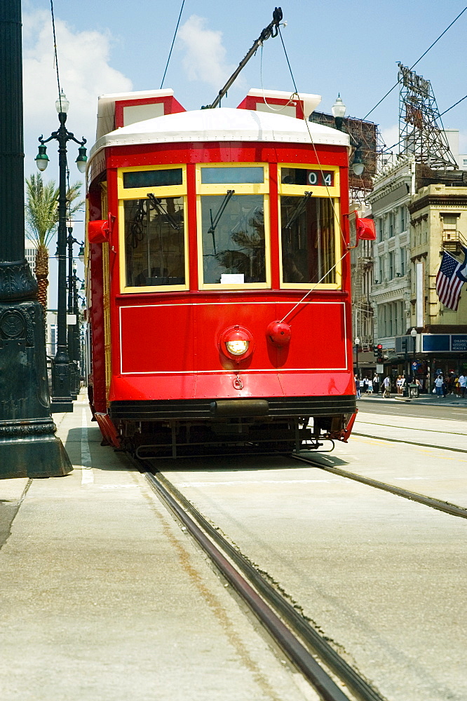 Cable car on the street, New Orleans, Louisiana, USA