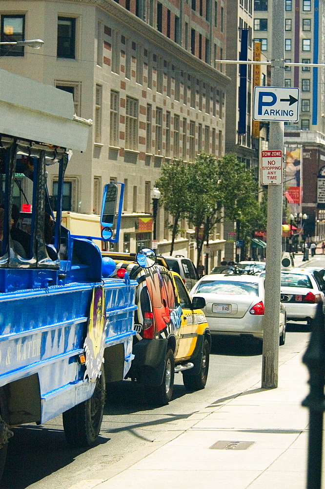 Vehicles on the road in the city, Boston, Massachusetts, USA